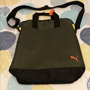 Puma Men's Olive and Black Messenger Bag like new